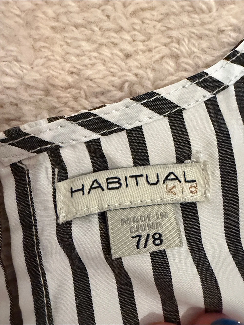 Habitual Black & White Striped Puff Sleeve Dress